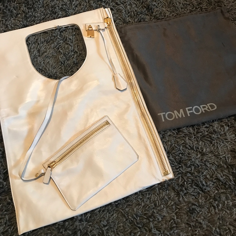 Tom Ford Alix Leather Padlock&Zip Shoulder Bag